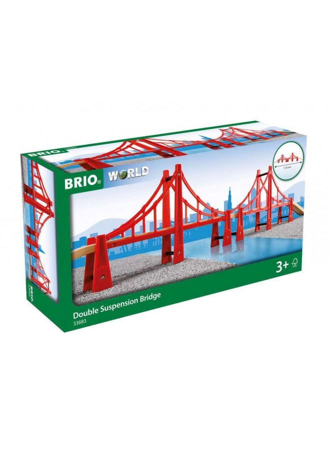 BRIO World - 33683 Double Suspension Bridge | 5 Piece Toy Train Accessory for Kids Age 3 and Up