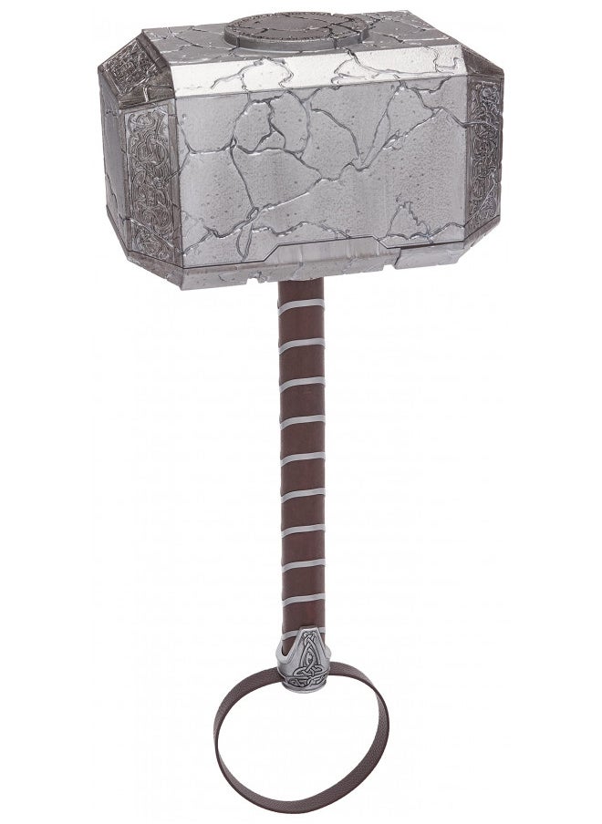 Marvel Legends Mighty Thor Mjolnir Premium Electronic Hammer with Lights and Sound FX,Love and Thunder Roleplay Item,7 x 22 x 11 inches