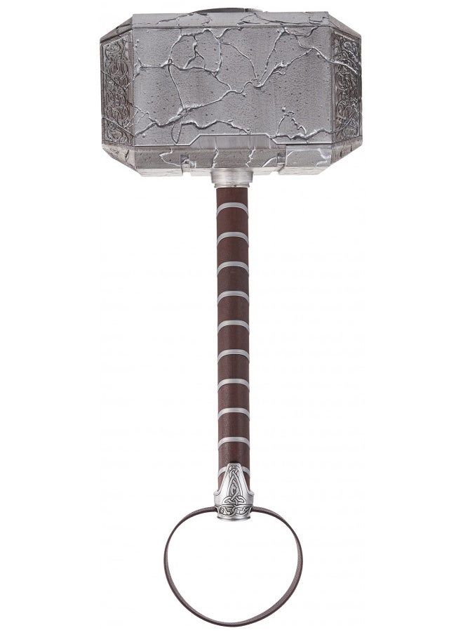 Marvel Legends Mighty Thor Mjolnir Premium Electronic Hammer with Lights and Sound FX,Love and Thunder Roleplay Item,7 x 22 x 11 inches