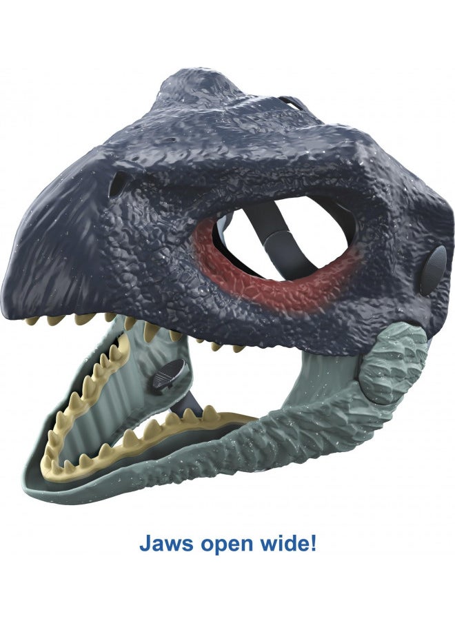 Jurassic World Toys Dominion Therizinosaurus Dinosaur Mask, Movie-Inspired Role Play Toy with Opening Jaw & Realistic Design, Multicolor, 7.87 Inches