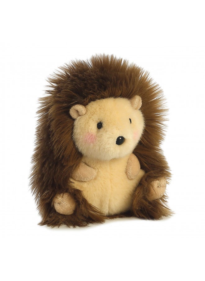 Aurora® Round Rolly Pet Merry Hedgehog Stuffed Animal - Adorable Companions - On-The-Go Fun - Brown 5 Inches