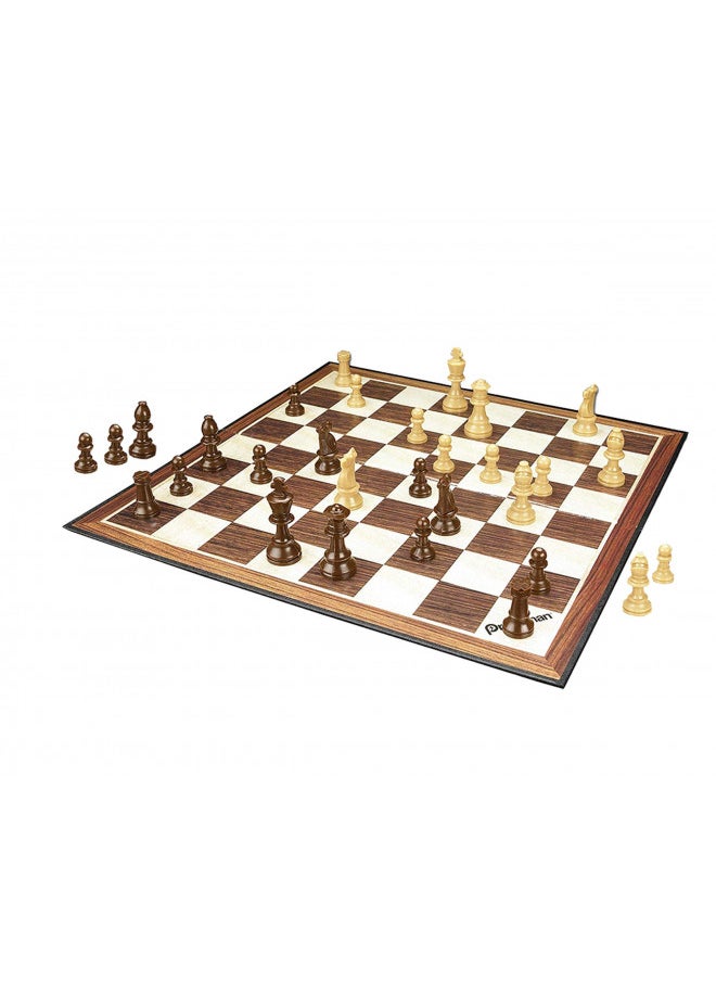 Family Classics Chess by Pressman - with Folding Board and Full Size Chess Pieces