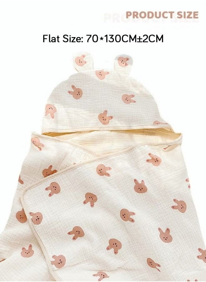 Baby Kids Hooded Bath Towel Fast Water Absorption Soft and Skin-friendly Baby Quilt 70*130cm±2cm