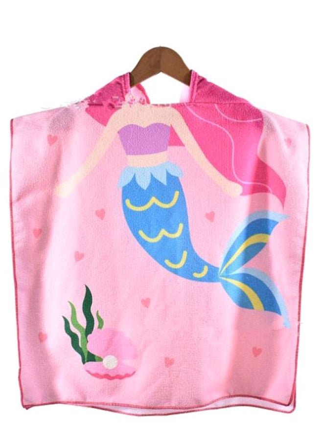 Mermaid Printed Hooded Bath Towel Pink/Blue/Green