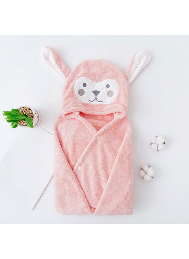 Water Absorbent Hooded Bath Towel Pink 40x7x30cm