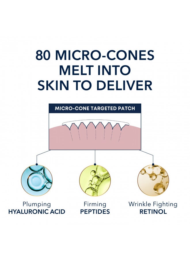 RoC Retinol Correxion Deep Wrinkle Non-Invasive Targeted Patches with Hyaluronic Acid + Firming Peptides for Forehead and Between Eyes 11 Lines, Crows Feet and Laugh Lines