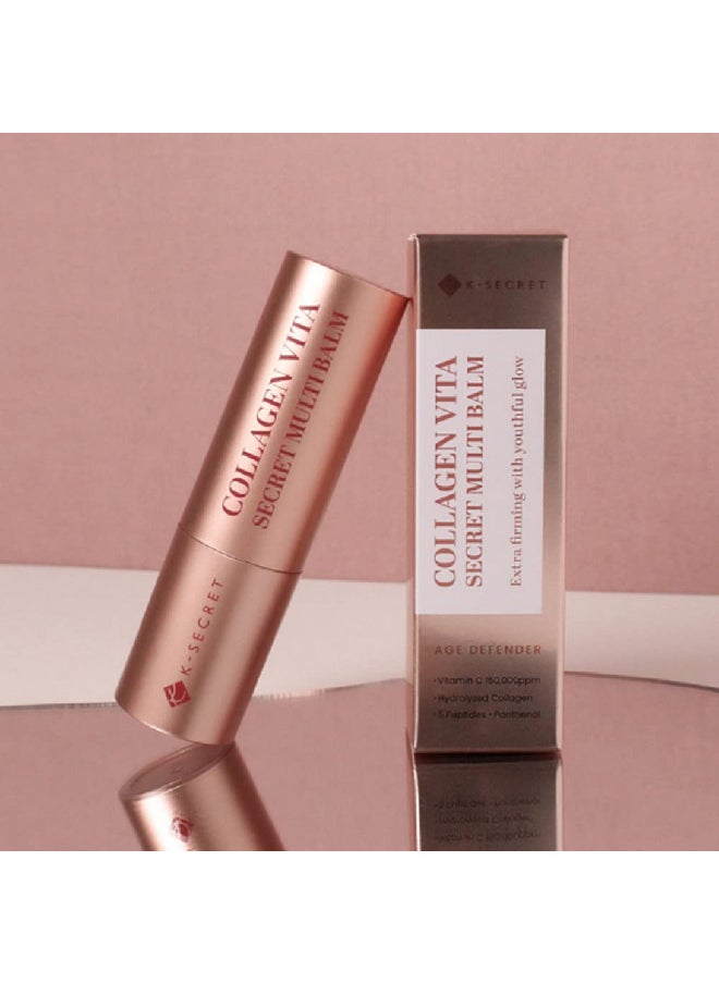 KSECRET Collagen Vita Secret Multi Balm, 11g / 0.39oz. | Korean Skincare | for anti wrinkles & brightening with pure vitamin C, Hydrate & Lift on face, forehead and between eyes, fine lines