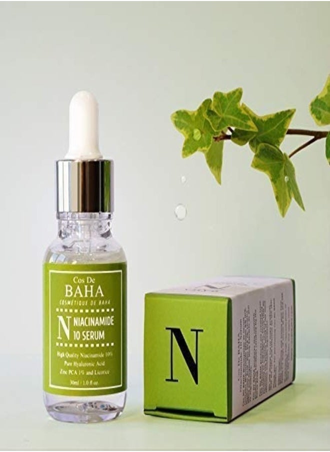 COS DE BAHA 10% Niacinamide + 1% Zinc Serum Pores + Uneven Skin Korean Skin Care 30ml