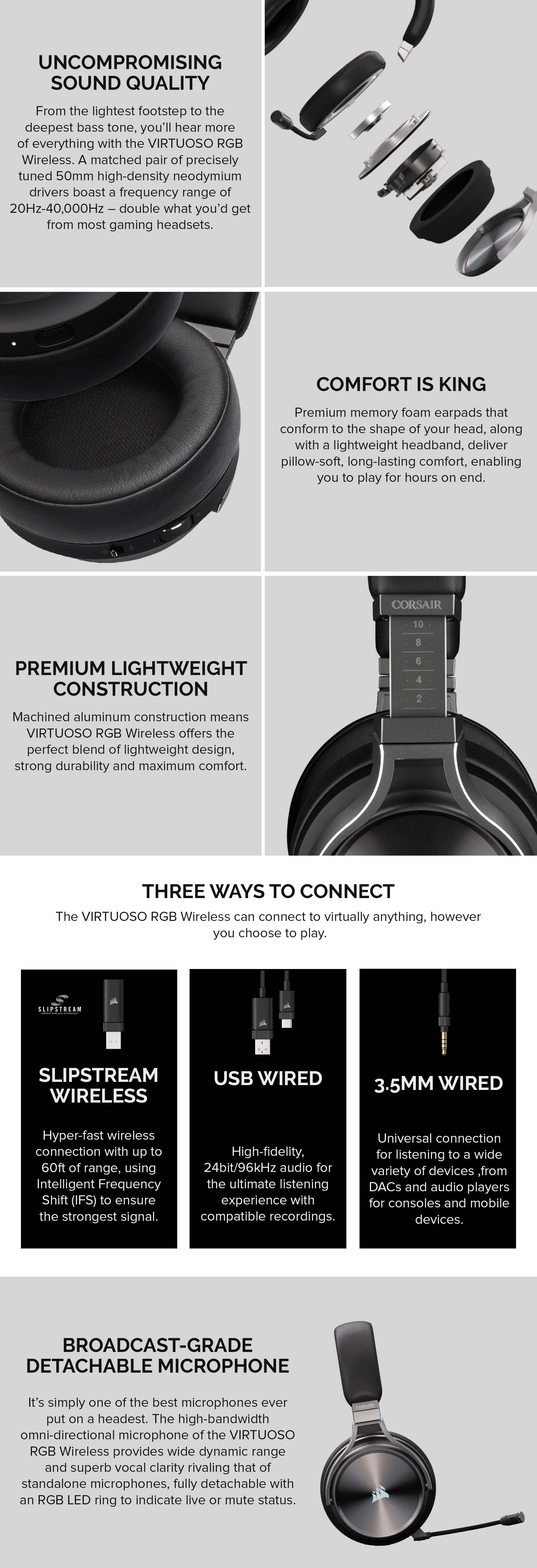 Virtuoso RGB Wireless Over-Ear Gaming Headset For PS4 /PS5 /XOne /XSeries /Nswitch /PC