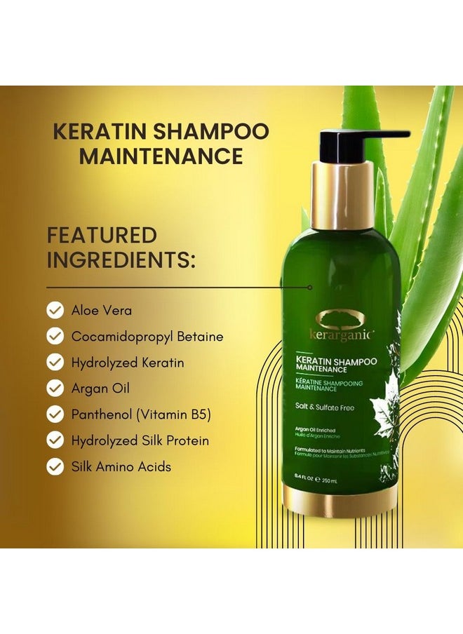 Keratin Shampoo Maintenance +Conditioner Post-Straightening Premium Set 500Ml/16.9Floz