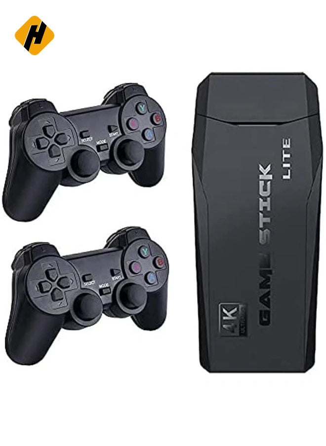 Classic M8 Game Stick 4K Game Console with Two 2.4G Wireless Gamepads Dual Players HDMI Output Built in 3500 Classic Games Compatible with Android TV/PC/Laptop/Projector