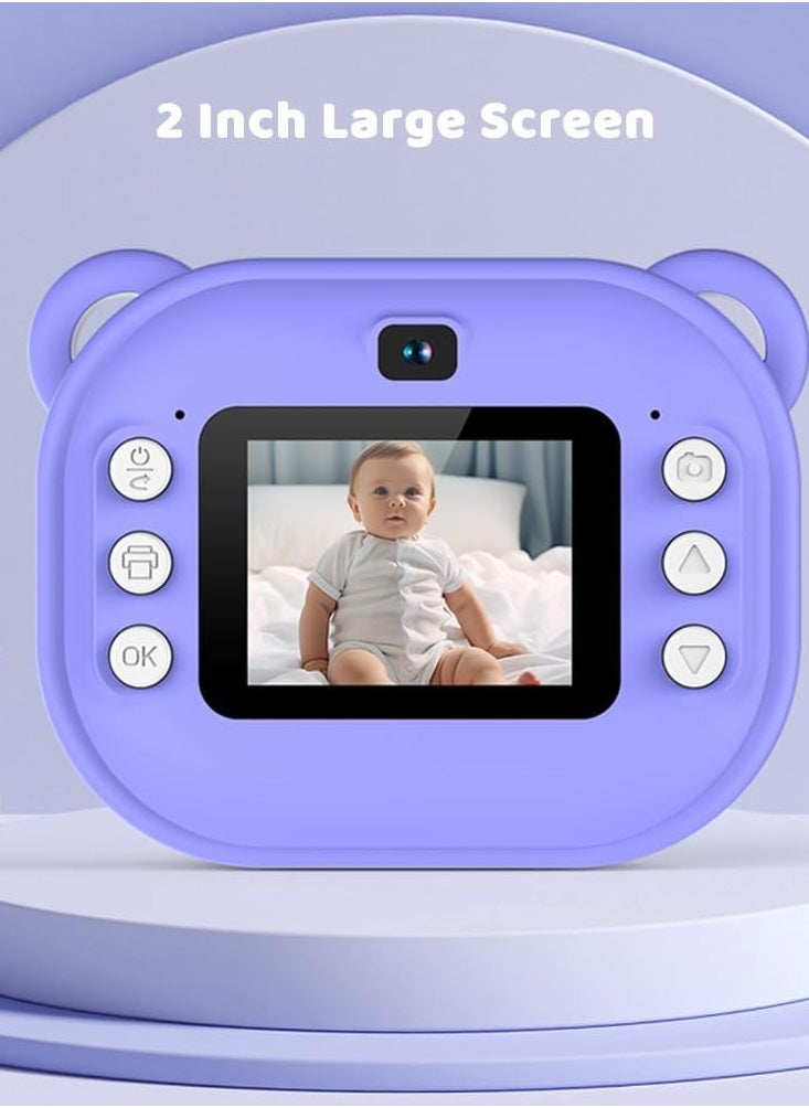 Kids Instant Print Camera | 48MP Photo & 1080P Video Camera for Kids | Includes 32GB Card & Thermal Printing Paper | Mini Digital Camera with Dual Lens, HD Screen & Built-in Battery | Perfect Gift for 3-12 Year Old Boys & Girls