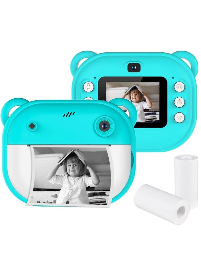 Kids Instant Print Camera | 48MP Photo & 1080P Video Camera for Kids | Includes 32GB Card & Thermal Printing Paper | Mini Digital Camera with Dual Lens, HD Screen & Built-in Battery | Perfect Gift for 3-12 Year Old Boys & Girls