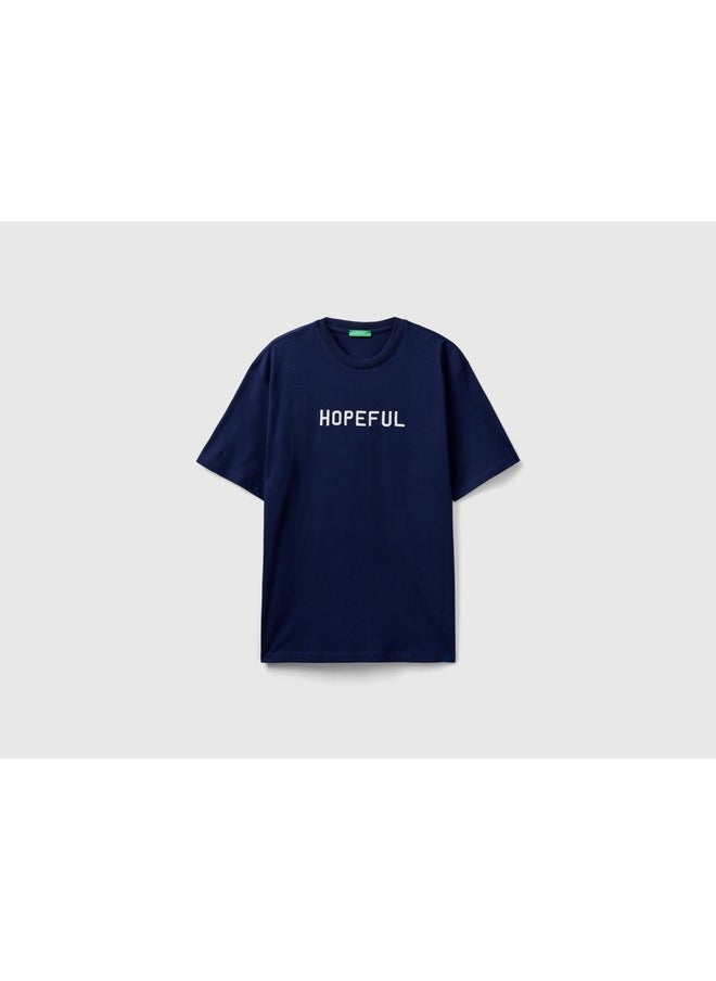 T-Shirt With Slogan Print