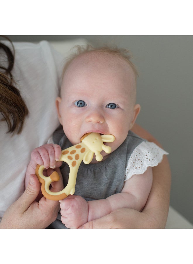 Ridgees Giraffe Massaging Baby Teether, Bpa Free, 3 Months +