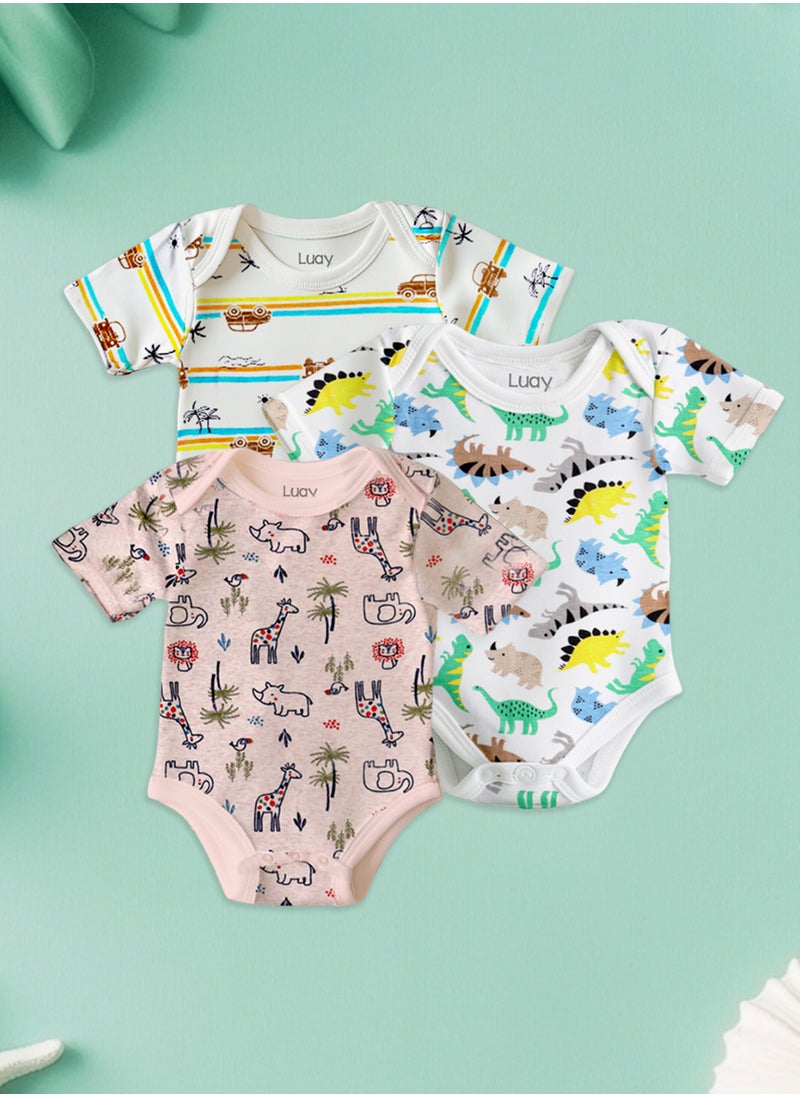 100% Bamboo  Based Onesies | Sleepsuits| Night Suits|Jumpsuit | Wondersuit for Baby Boys & Baby Girls, New-Born, infants,Toddlers_ Including Vibrant Pattren & Colors Create festive look