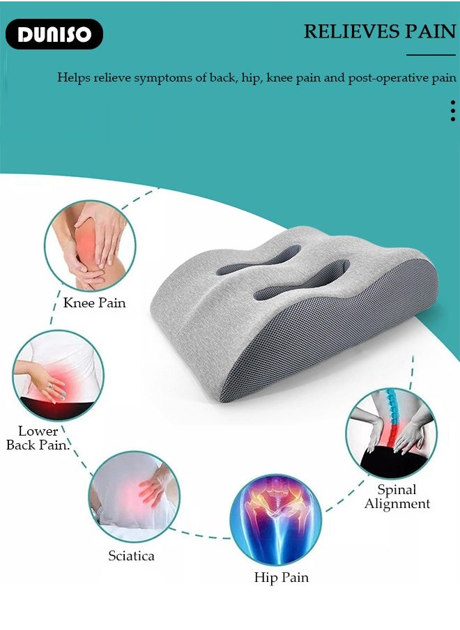 Leg Elevation Pillow with Memory Foam, High-Density Leg Rest Elevating Wedge Pillow Relieves Leg Pain, Improves Blood Circulation, Reduces Swelling,Breathable and Washable Cover,Lumbar Support Pillow for Sleeping Reading Relaxing