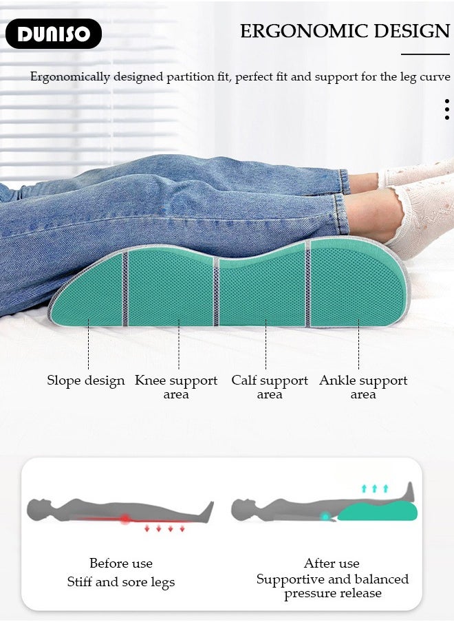 Leg Elevation Pillow with Memory Foam, High-Density Leg Rest Elevating Wedge Pillow Relieves Leg Pain, Improves Blood Circulation, Reduces Swelling,Breathable and Washable Cover,Lumbar Support Pillow for Sleeping Reading Relaxing