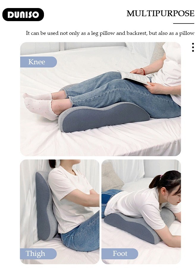 Leg Elevation Pillow with Memory Foam, High-Density Leg Rest Elevating Wedge Pillow Relieves Leg Pain, Improves Blood Circulation, Reduces Swelling,Breathable and Washable Cover,Lumbar Support Pillow for Sleeping Reading Relaxing