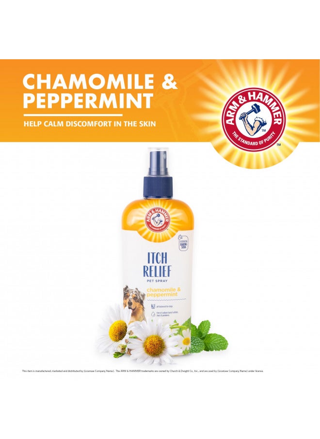 Arm & Hammer for Pets Itch Relief Spray for Dogs with Arm & Hammer Baking Soda, Chamomile and Peppermint Scent, 8oz | Professional Quality Dog Itch Spray, Free of Sodium Lauryl Sulfate & Parabens