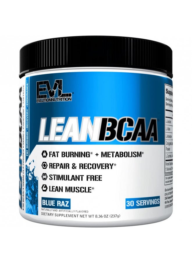 Evlution Stimulant Free Lean BCAA Powder Nutrition BCAAs Amino Acids Powder with CLA Carnitine and 2:1:1 Branched Chain Amino Acids Supports Muscle Recovery Fat Burn and Metabolism - Blue Raz