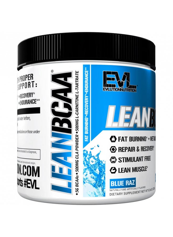 Evlution Stimulant Free Lean BCAA Powder Nutrition BCAAs Amino Acids Powder with CLA Carnitine and 2:1:1 Branched Chain Amino Acids Supports Muscle Recovery Fat Burn and Metabolism - Blue Raz