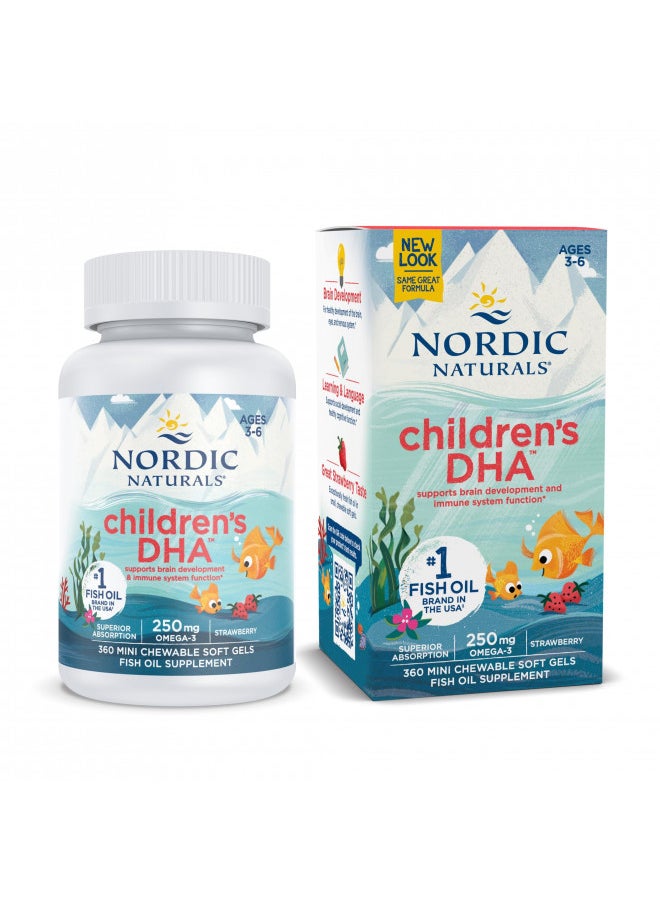 Nordic Naturals Children's DHA,Healthy Cognitive Development and Immune Function,250mg,360 Soft Gels