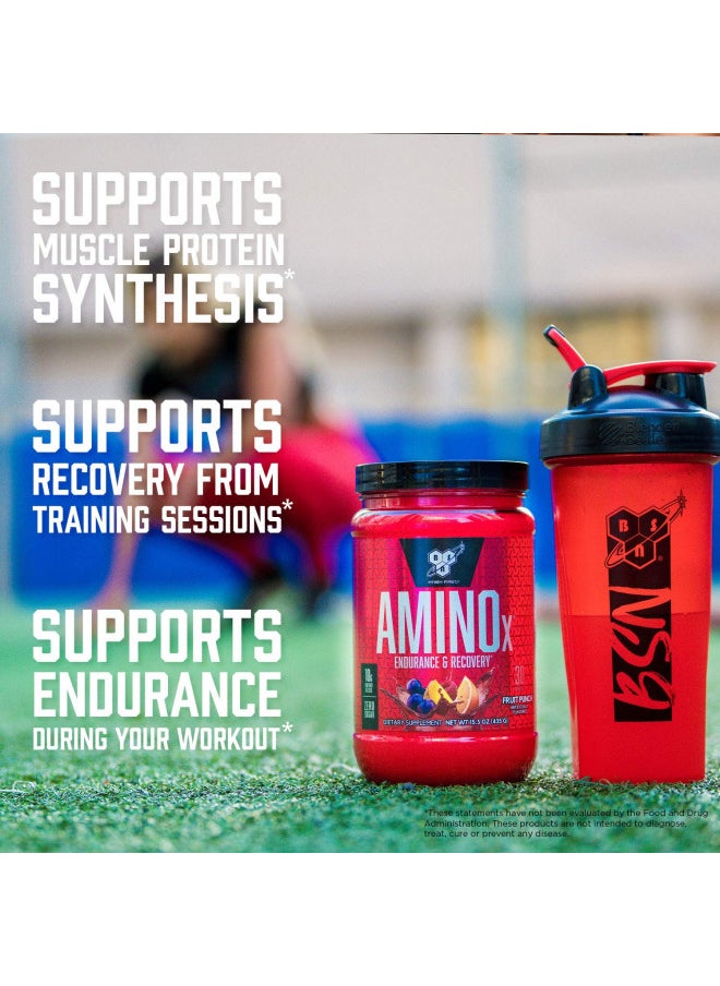 BSN Amino X Muscle Recovery & Endurance Powder with BCAAs, Intra Workout Support, 10 Grams of Amino Acids, Keto Friendly, Caffeine Free, Flavor: Fruit Punch, 30 servings (Packaging May Vary)