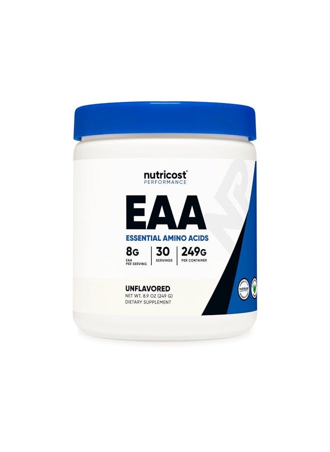 Nutricost EAA Powder 30 Servings (Unflavored) - Essential Amino Acids - Non-GMO, Gluten Free, Vegetarian Friendly