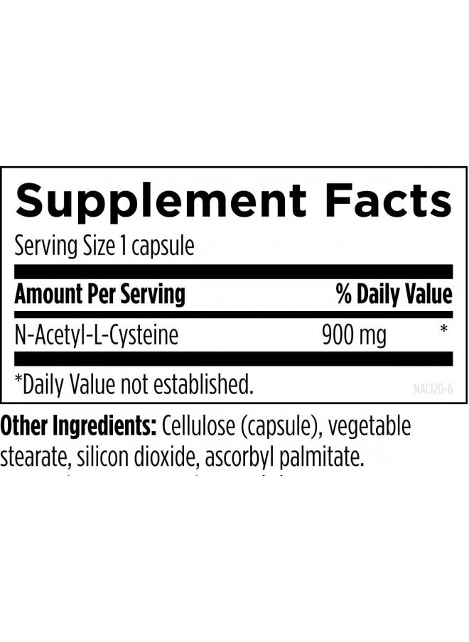 Designs for Health N-Acetyl-L-Cysteine - 900mg NAC, Antioxidant Glutathione Precursor - Detox + Workout Recovery Support - Non-GMO + Gluten Free Supplement (120 Capsules)