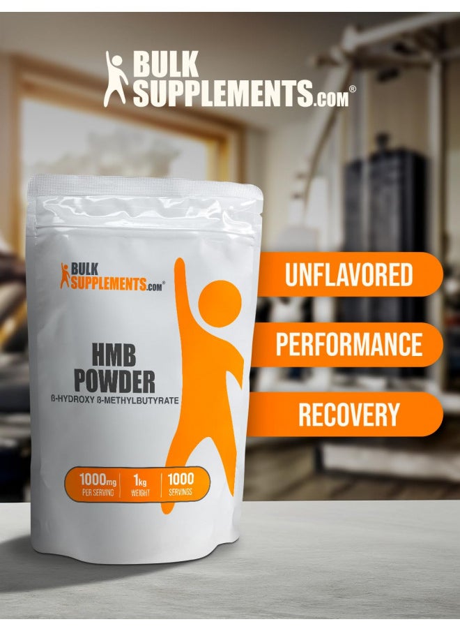 BulkSupplements.com HMB Powder - as Calcium HMB, Beta-Hydroxy Beta-Methylbutyrate - HMB Powder Supplements, Gluten Free - 1000mg per Serving, 1kg (2.2 lbs) (Pack of 1)