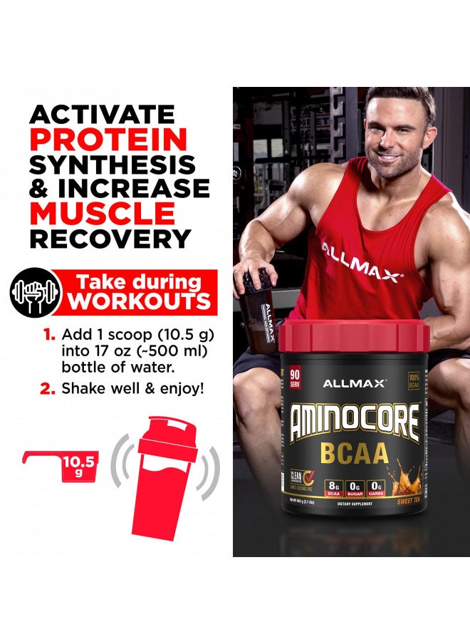 ALLMAX Nutrition AMINOCORE BCAA Powder, 8.18 Grams of Amino Acids, Intra and Post Workout Recovery Drink, Gluten Free, Watermelon, 315 g