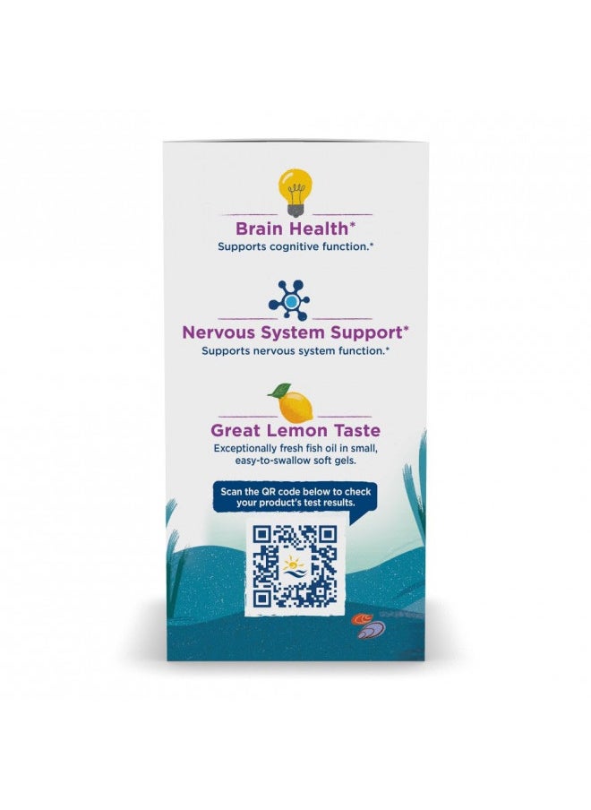 Nordic Naturals Complete Omega Jr., Lemon - 180 Mini Soft Gels - 283 mg Total Omega-3s & 35 mg GLA - Healthy Cognition, Nervous System Function - Non-GMO - 90 Servings