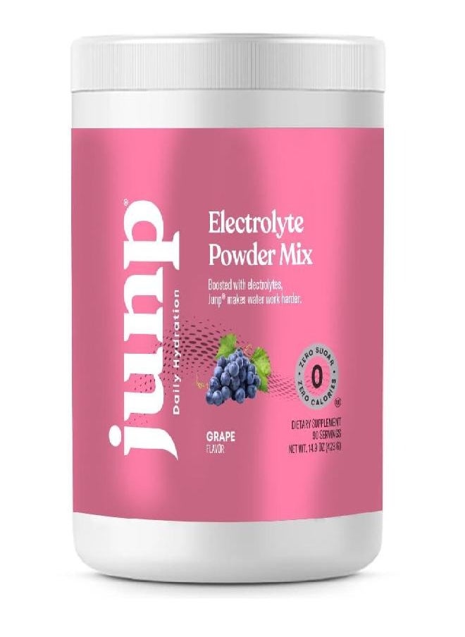 JUNP Electrolytes Powder No Sugar No Carbs - Vine Ripened Grape Keto Electrolyte Drink Mix - Potassium & Salt Hydration Powder Electrolytes Zero Calorie Sugar Free Electrolyte Powder, 90 Servings (Grape)