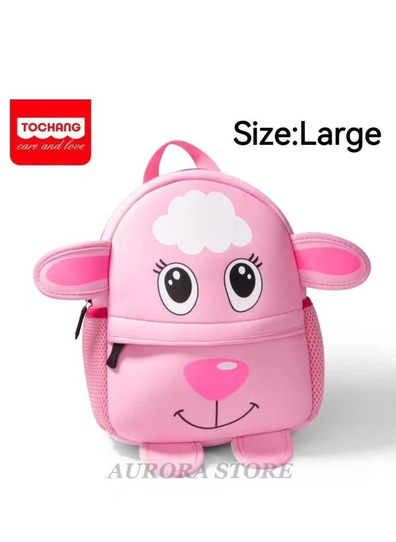 Animal Face Design Little Short Lightweight SBR Waterproof Backpack Bag for Toddlers Kids (Sheep)