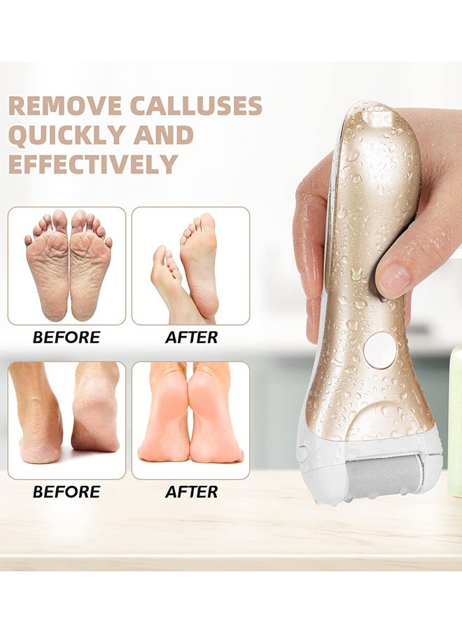 Callus Remover with Moisturizing Socks for Feet, Electric Foot File Callus Removers Rechargeable Waterproof Pedicure Tools Foot Scrubber Shaver Feet Care Tool for Cracked Heels Dead Skin