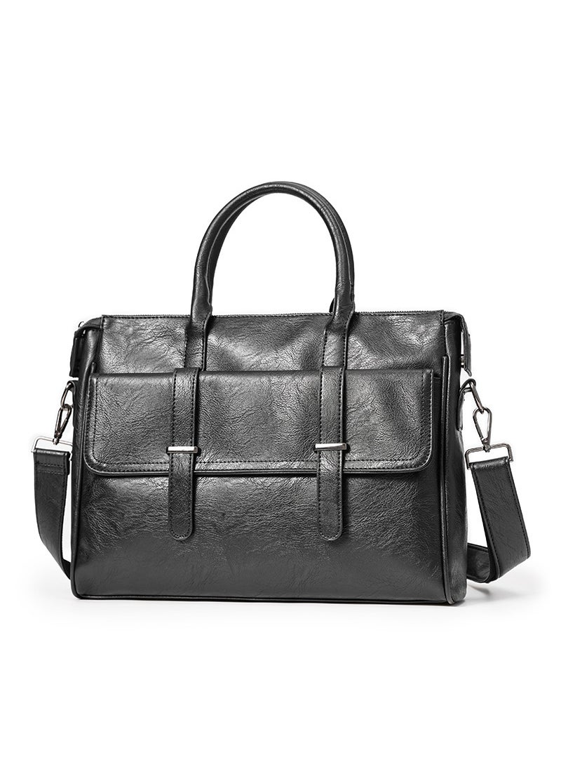 2024 Business Casual Briefcase Trendy Mens Laptop Bag Black Upgrade-