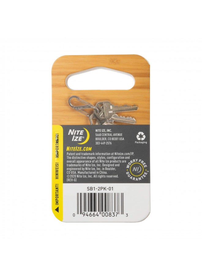 Nite Ize Size-1 S-Biner Dual Carabiner, Stainless-Steel, Black, 2 count (Pack of 1)