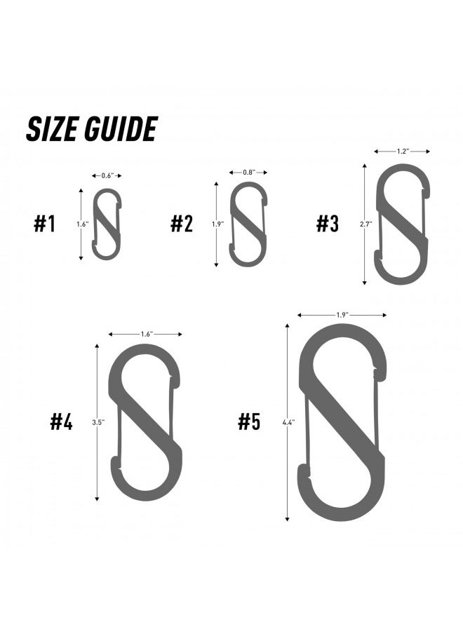 Nite Ize Size-1 S-Biner Dual Carabiner, Stainless-Steel, Black, 2 count (Pack of 1)