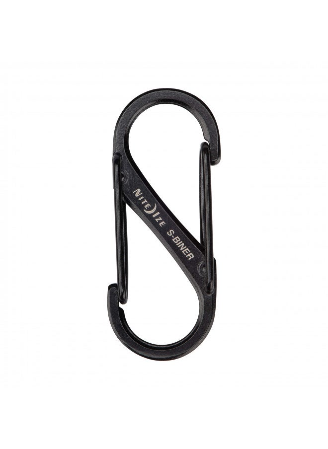 Nite Ize Size-1 S-Biner Dual Carabiner, Stainless-Steel, Black, 2 count (Pack of 1)
