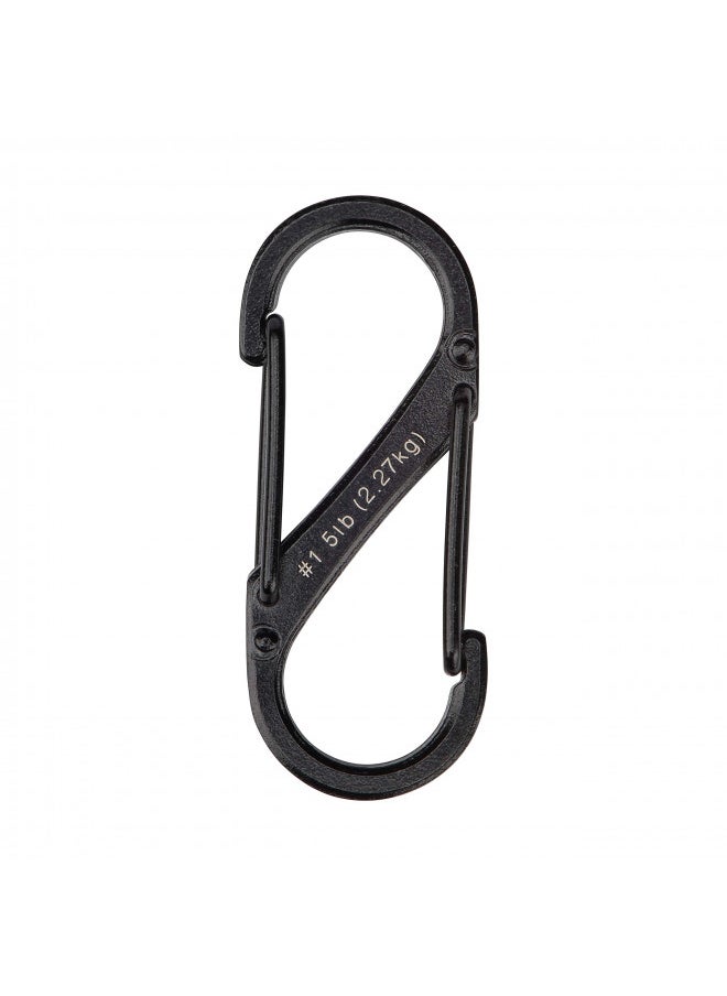 Nite Ize Size-1 S-Biner Dual Carabiner, Stainless-Steel, Black, 2 count (Pack of 1)
