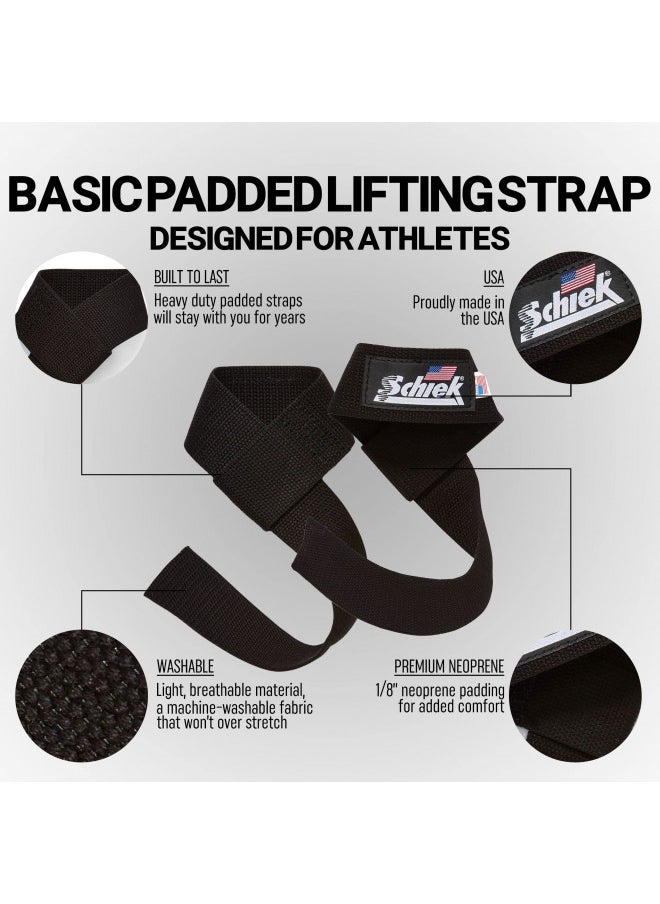 Schiek Sports, Inc. Basic Padded Lifting Straps in Black