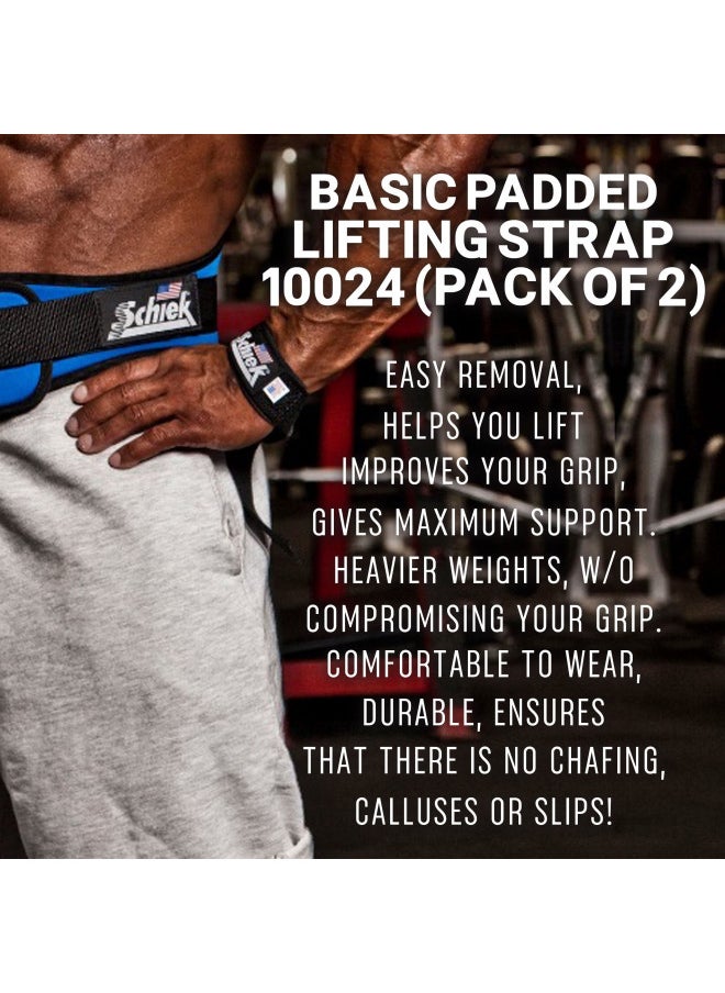 Schiek Sports, Inc. Basic Padded Lifting Straps in Black