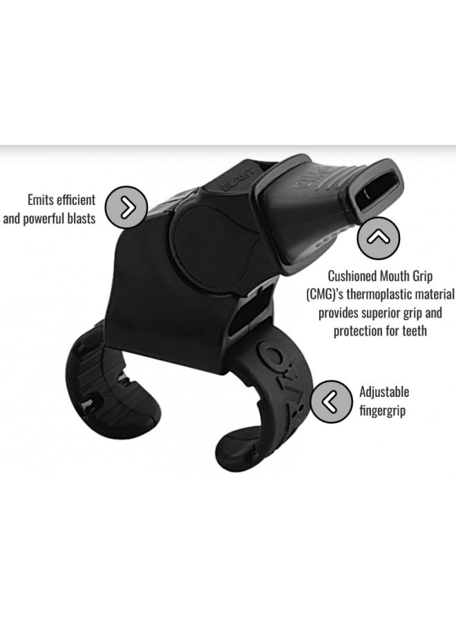 Fox 40 Sonik Blast CMG Fingergrip Pealess Whistle - Black