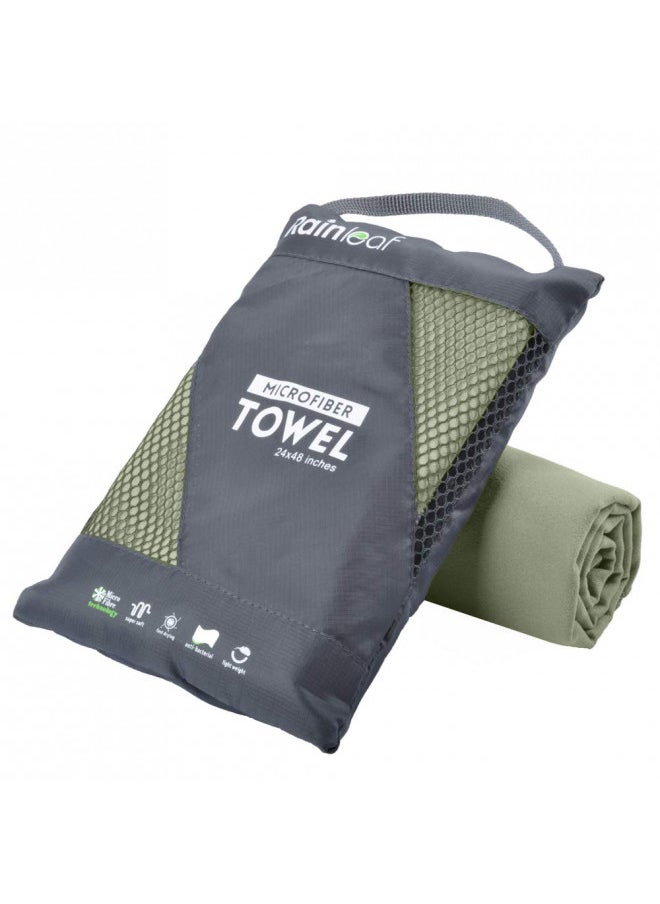 Rainleaf Microfiber Towel,Army Green,40 X 72 Inches