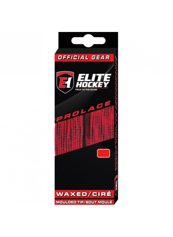 Elite Hockey Prolace Waxed Hockey Skate Laces (Red, 72