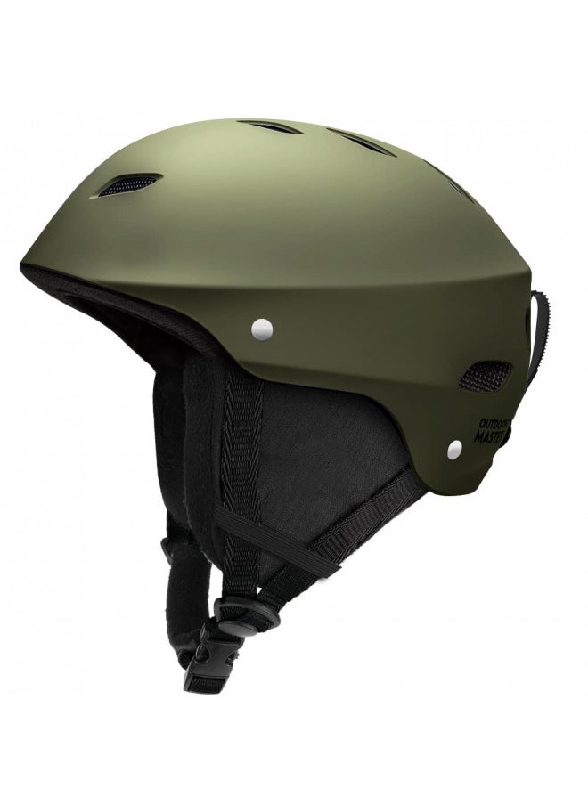 OutdoorMaster Kelvin Ski Helmet - Snowboard Helmet for Men, Women & Youth (Green,S)
