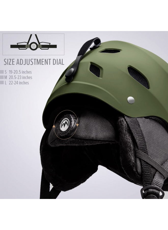 OutdoorMaster Kelvin Ski Helmet - Snowboard Helmet for Men, Women & Youth (Green,S)
