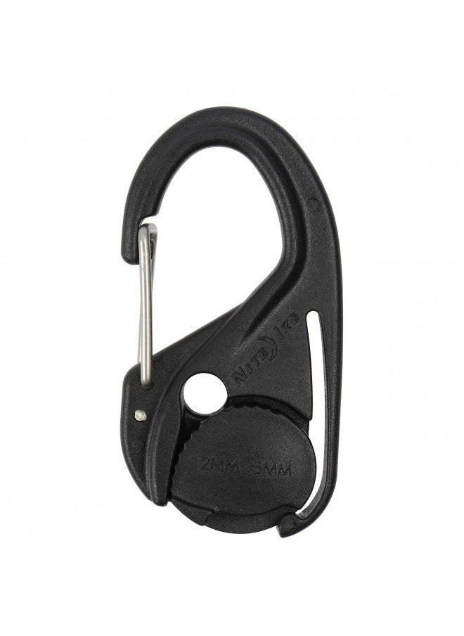 Nite Ize NCJ-25-2R3 CamJam Tie Down Rope Tightener with Carabiner Clip, 2-pack With Cord, Black, 2 Count