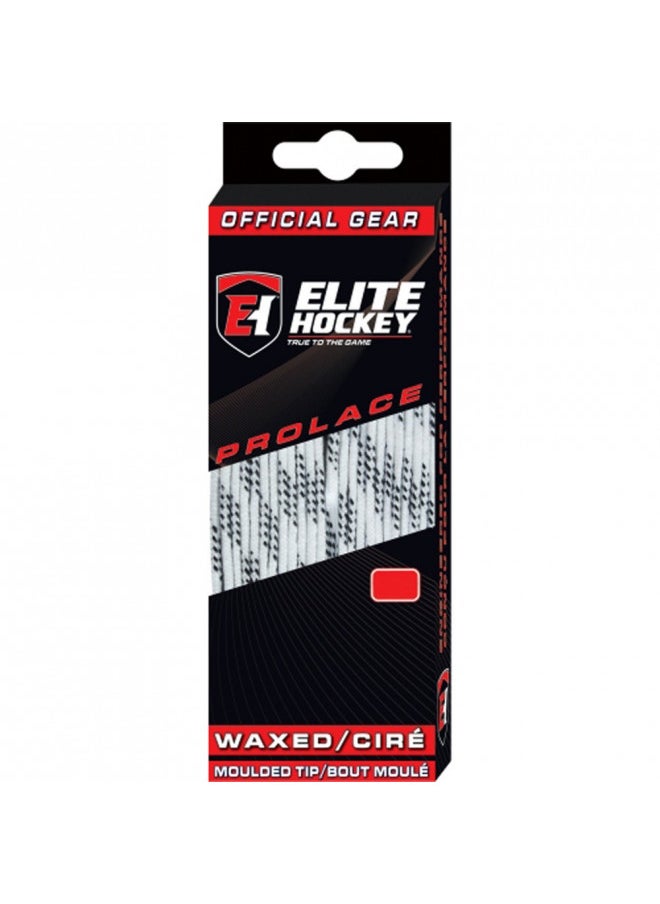 Elite Hockey Prolace Waxed Hockey Skate Laces (White, 72